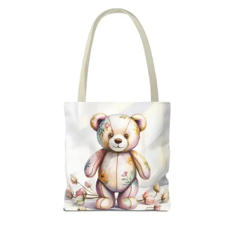 Teddy Bear Tote Bag Cute Nostalgic Style with Durable Polyester Body