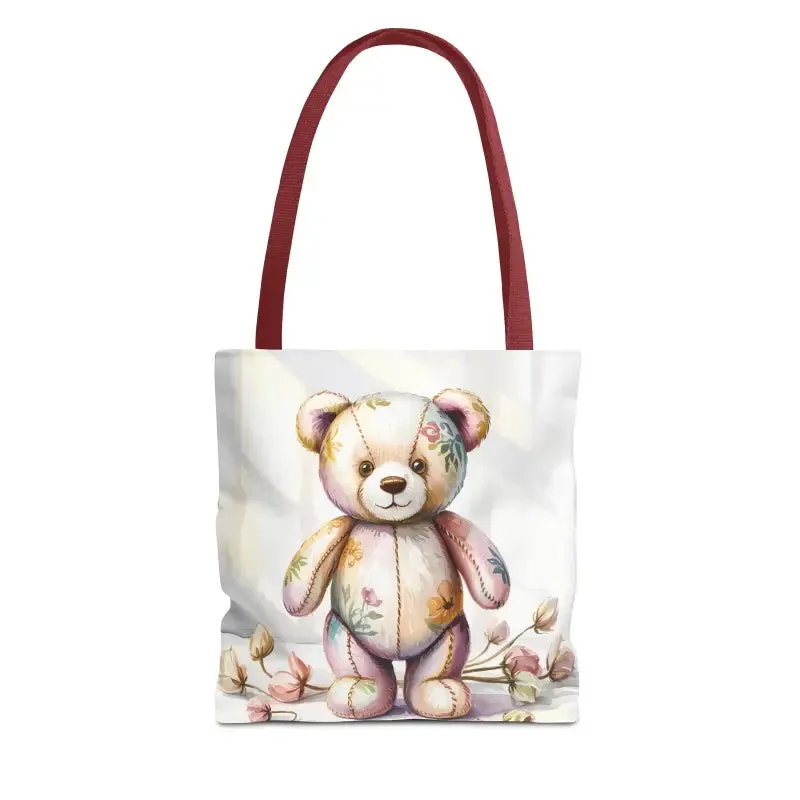 Teddy Bear Tote Bag Cute Nostalgic Style with Durable Polyester Body