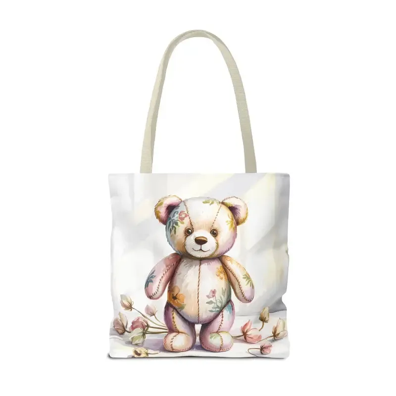 Teddy Bear Tote Bag Cute Nostalgic Style with Durable Polyester Body