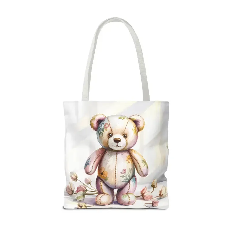 Teddy Bear Tote Bag Cute Nostalgic Style with Durable Polyester Body
