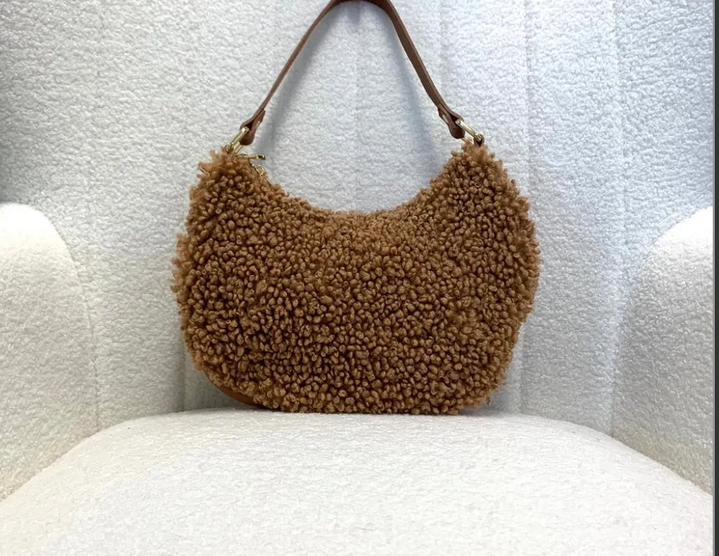 Teddy Shearling & Leather Bag | Tan