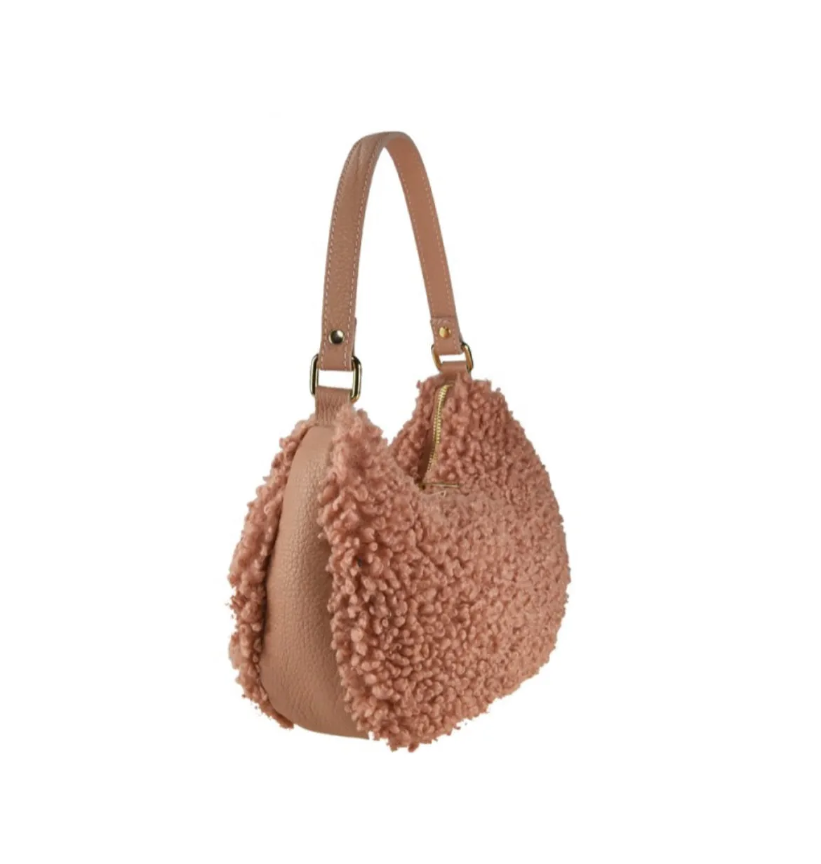 Teddy Shearling & Leather Bag | Tan