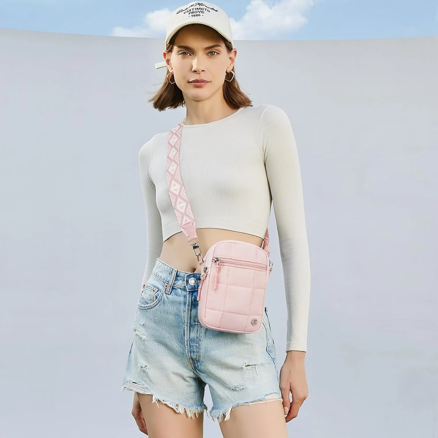 Telena Puffer Small Crossbody Bags for Women Cell Phone Purse Cross Body Bag