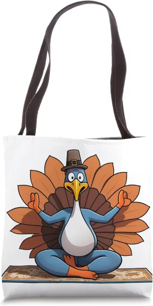 Thanksgiving Turkey Lotus Yoga Pose Tote Bag