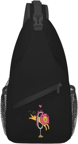 The Lion Jumping Through The Ring Of Fire Crossbody Bags For Women Men Chest Backpack Gym Shoulder Bag Travel Outdoor Sports Casual Crossbody Bags