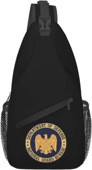 The Official seal of the National Guard Bureau Crossbody Bags For Women Men Chest Backpack Gym Shoulder Bag Travel Outdoor Sports Casual Crossbody Bags
