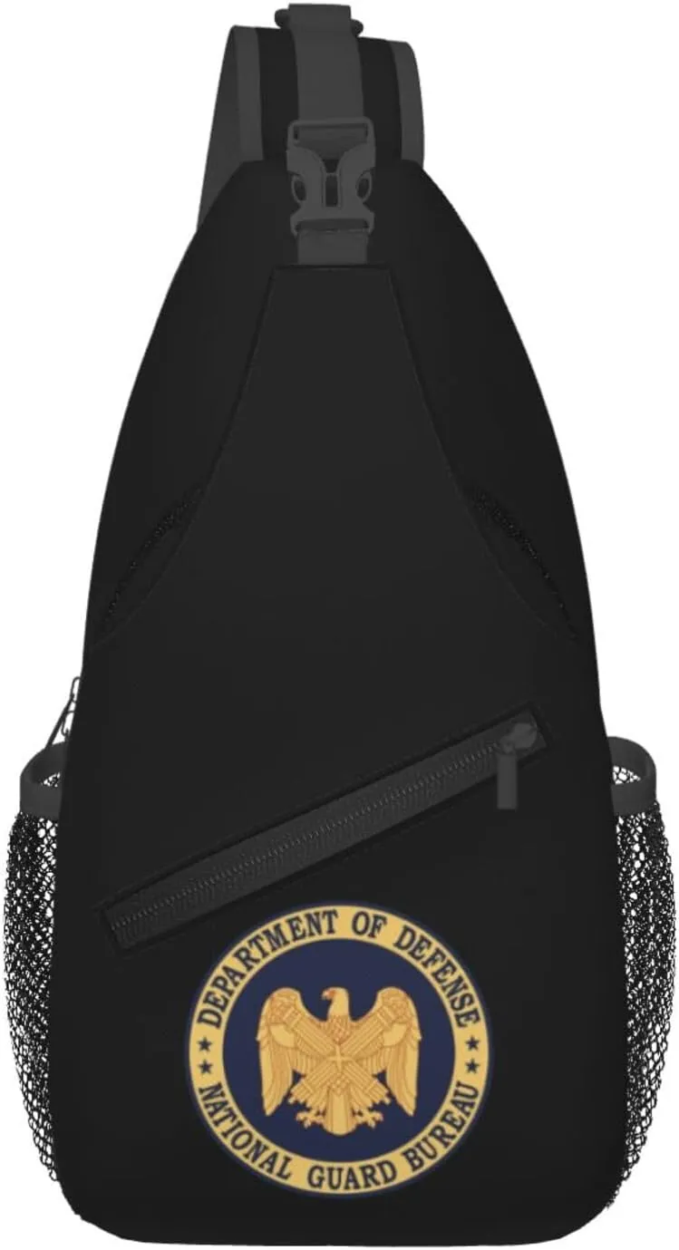The Official seal of the National Guard Bureau Crossbody Bags For Women Men Chest Backpack Gym Shoulder Bag Travel Outdoor Sports Casual Crossbody Bags