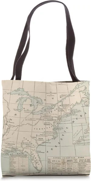 Thirteen Colonies Old Map Tote Bag