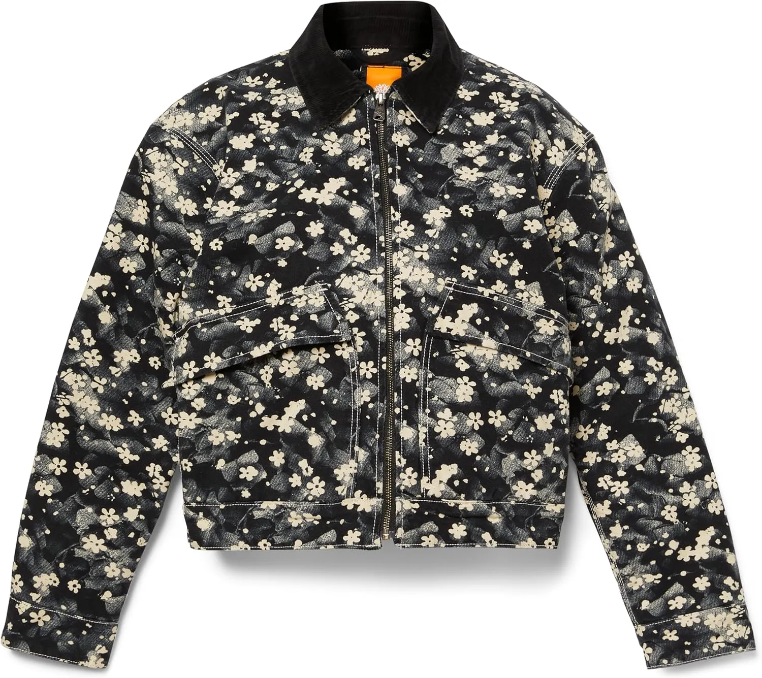 Timberland Women's Quilted Washed Canvas Printed Jacket, Floral Angora Print, Medium