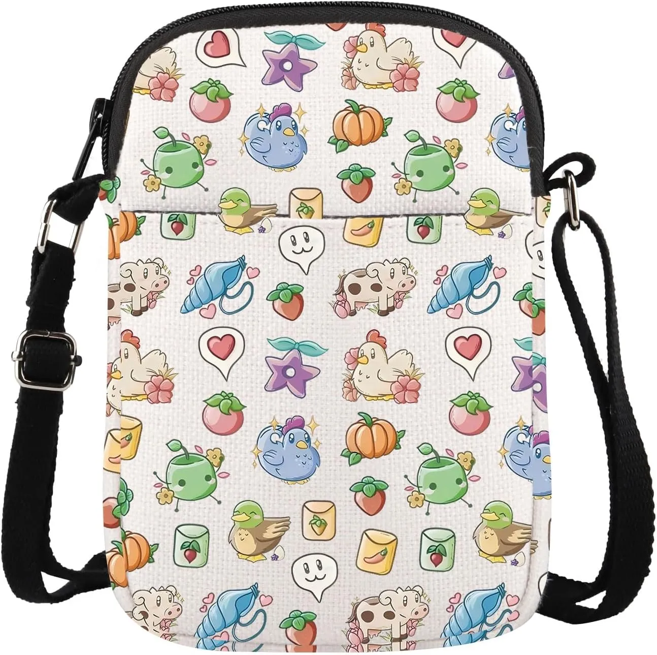 TOBGBE Farming Country Adventure Gaming Inspired Zipper Messenger Bag Junimo Planter Gift Farm Fishing Lovers Gift