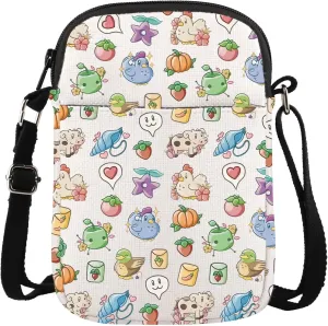 TOBGBE Farming Country Adventure Gaming Inspired Zipper Messenger Bag Junimo Planter Gift Farm Fishing Lovers Gift