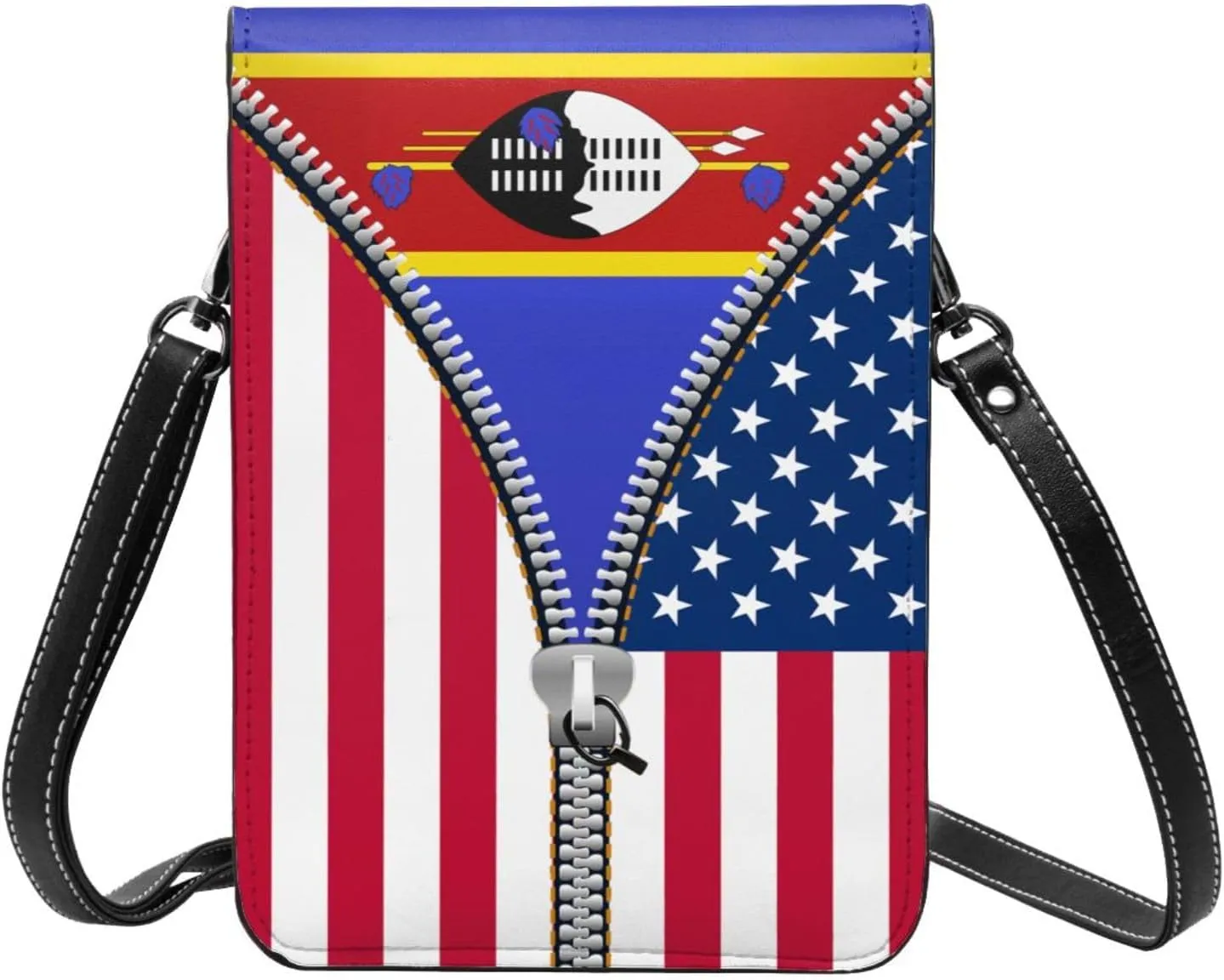 Togolese Togo America Flag Printed Zipper Small Crossbody Purse Cell Phone Bag for Women