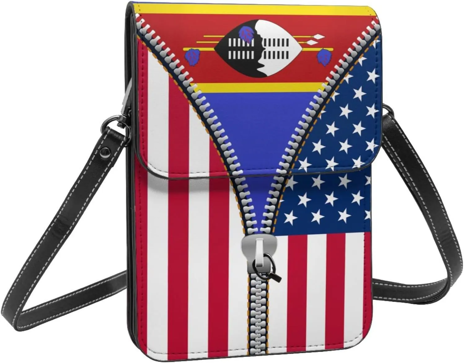 Togolese Togo America Flag Printed Zipper Small Crossbody Purse Cell Phone Bag for Women