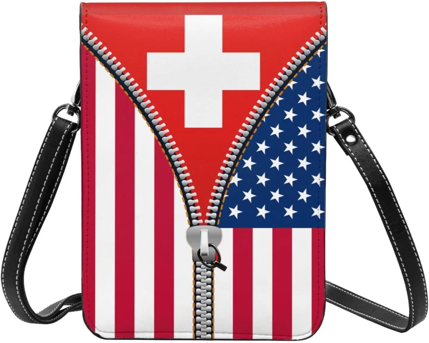 Togolese Togo America Flag Printed Zipper Small Crossbody Purse Cell Phone Bag for Women