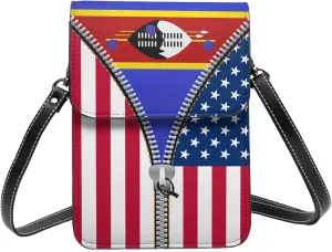 Togolese Togo America Flag Printed Zipper Small Crossbody Purse Cell Phone Bag for Women