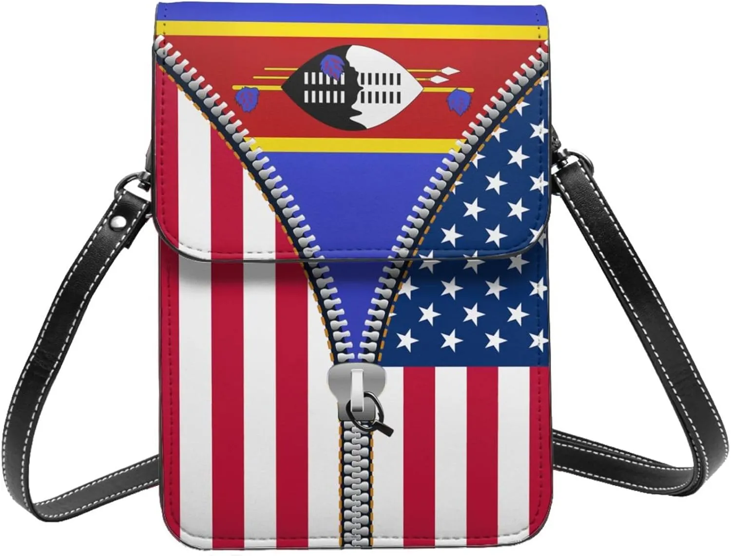 Togolese Togo America Flag Printed Zipper Small Crossbody Purse Cell Phone Bag for Women