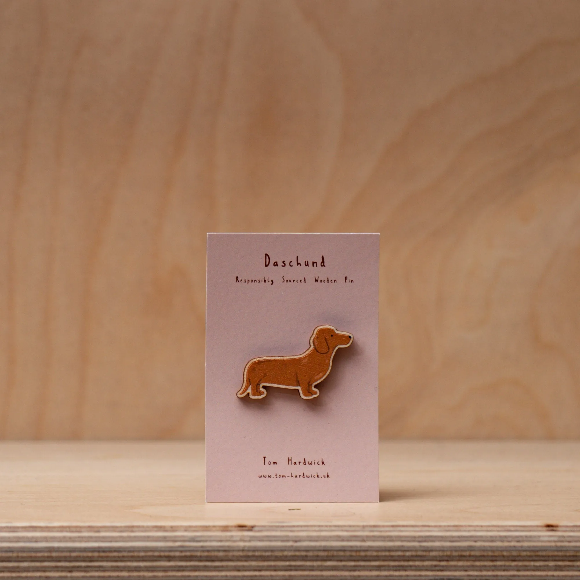 Tom Hardwick Wooden Pin - Dachshund