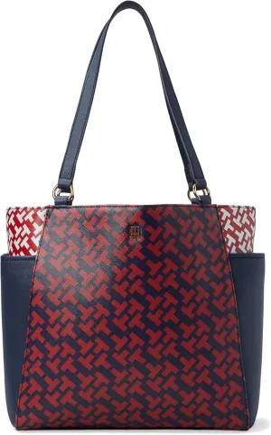 Tommy Hilfiger Beth II Tote Bias Bicolor Texture PVC Navy/Red Multi One Size