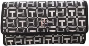 Tommy Hilfiger - Women's Clutch Wallet Black and White, Black, One Size, PVC Classic