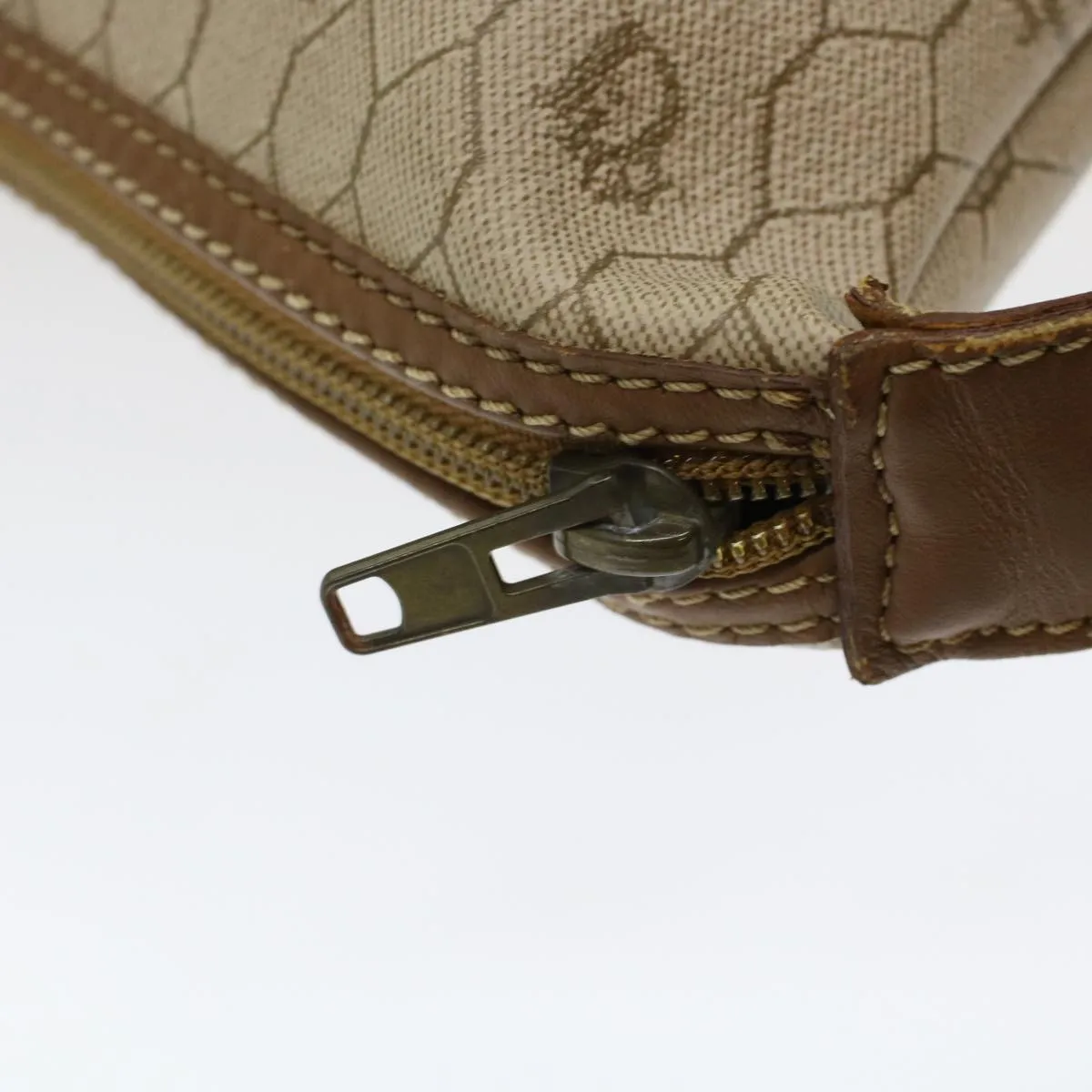 Top Quality  Long-term Honeycomb Dior ar9982 Christian Brown PVC Beige Tote CHRISTIAN Great savings Canvas Leather Bag