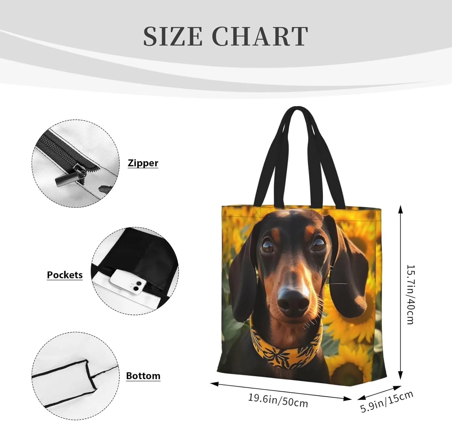Tote Bag for Women Bold Colors Shoulder Bag with Zipper Handbag Large Capacity Reusable Grocery Bag