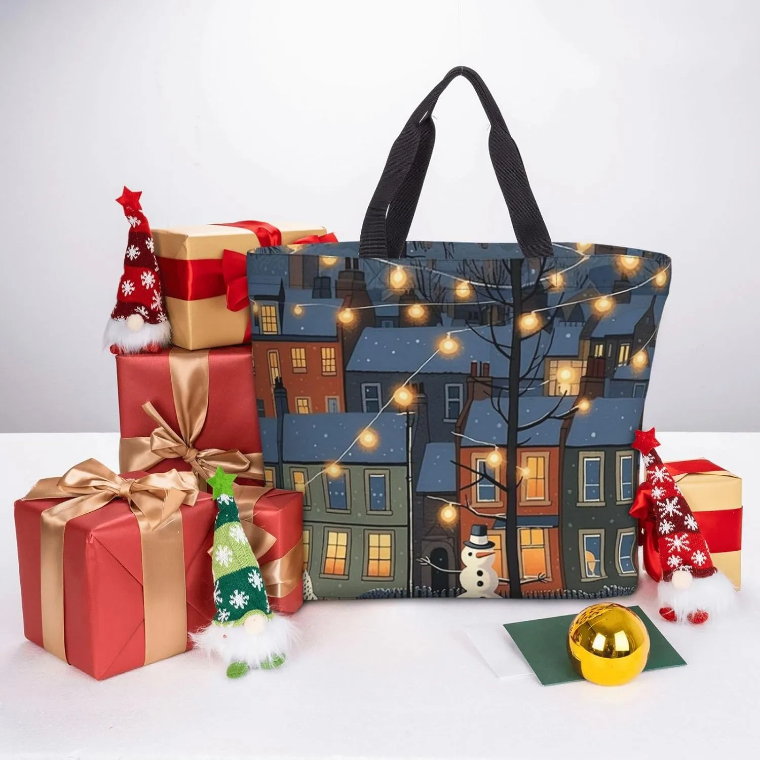 Tote Bag for Women Bold Colors Shoulder Bag with Zipper Handbag Large Capacity Reusable Grocery Bag