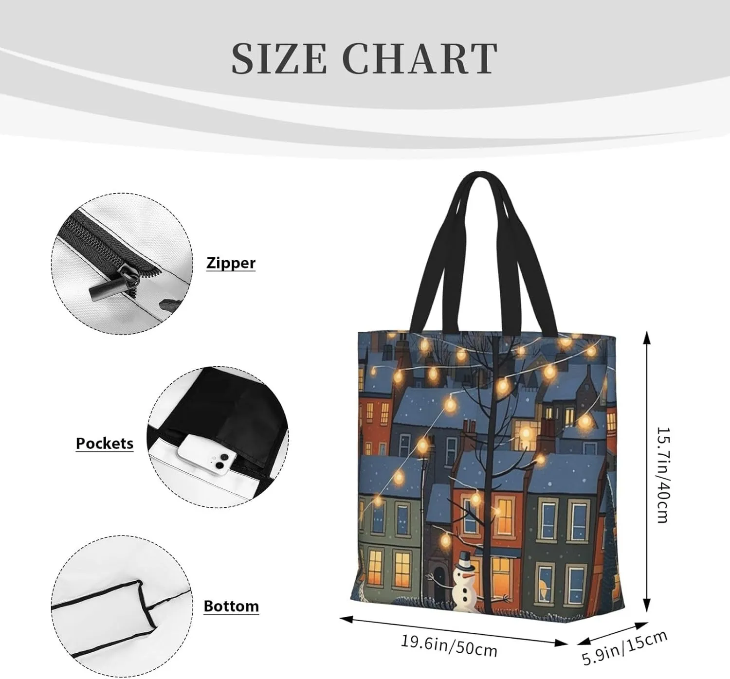 Tote Bag for Women Bold Colors Shoulder Bag with Zipper Handbag Large Capacity Reusable Grocery Bag