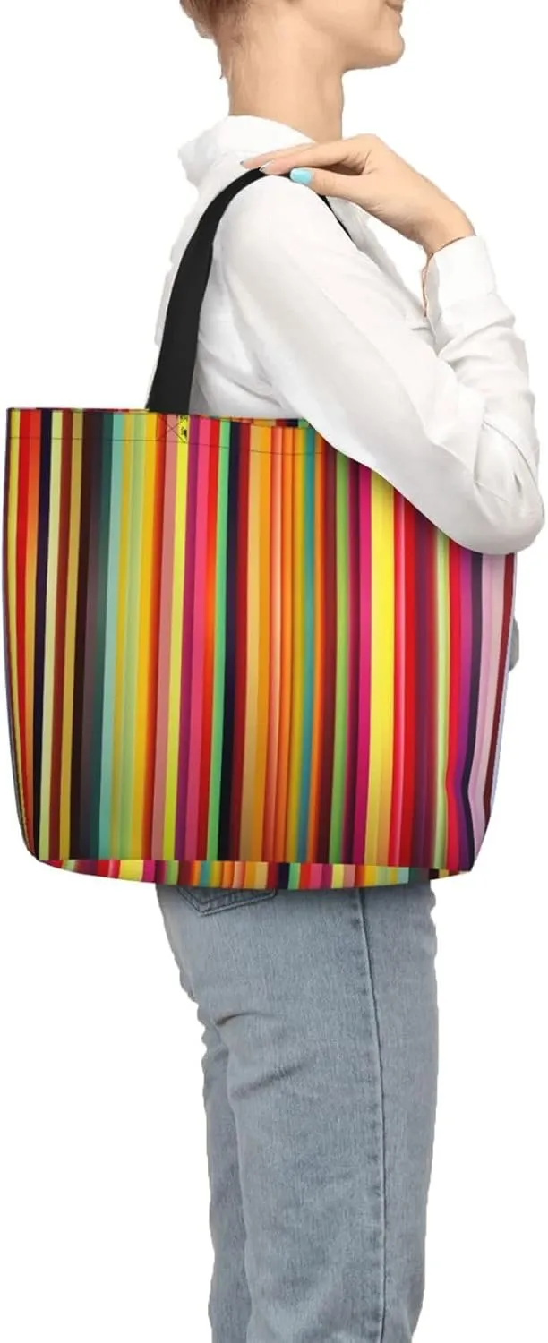 Tote Bag for Women Colorful Conches and Seashells Shoulder Bag with Zipper Handbag Large Capacity Reusable Grocery Bag