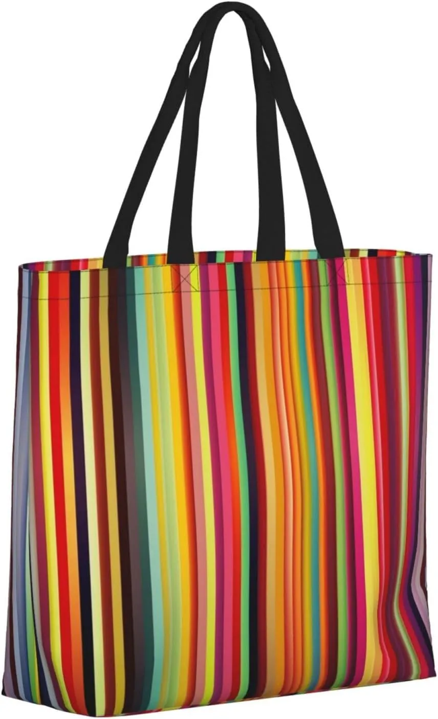 Tote Bag for Women Colorful Conches and Seashells Shoulder Bag with Zipper Handbag Large Capacity Reusable Grocery Bag