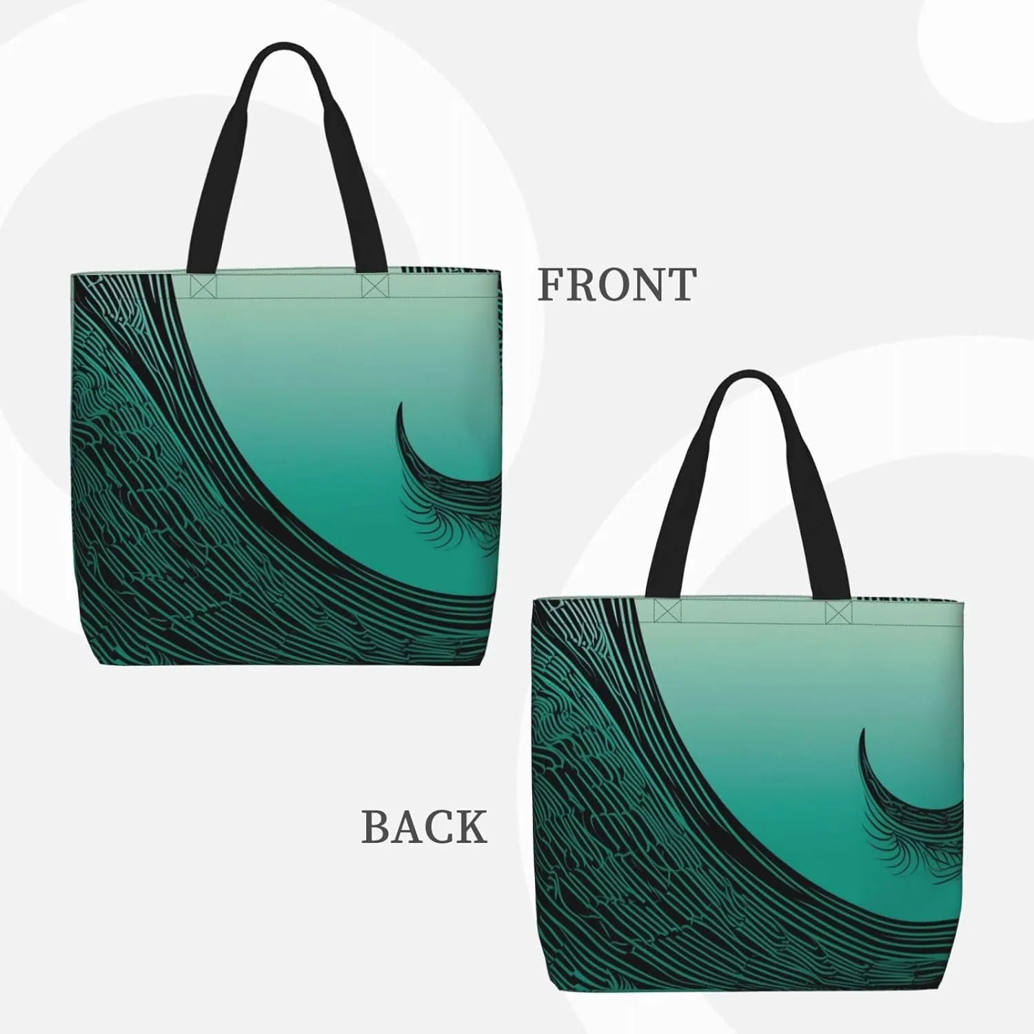 Tote Bag for Women Full of Colorful Flowers Shoulder Bag with Zipper Handbag Large Capacity Reusable Grocery Bag