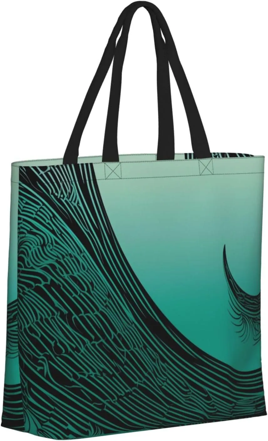 Tote Bag for Women Full of Colorful Flowers Shoulder Bag with Zipper Handbag Large Capacity Reusable Grocery Bag