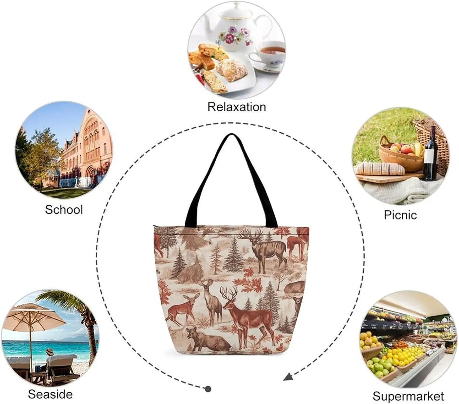 Tote Bag for Women Grocery Bag African Leopard on Rock Foldable Shopping Bags Reusable Large Tote Bag