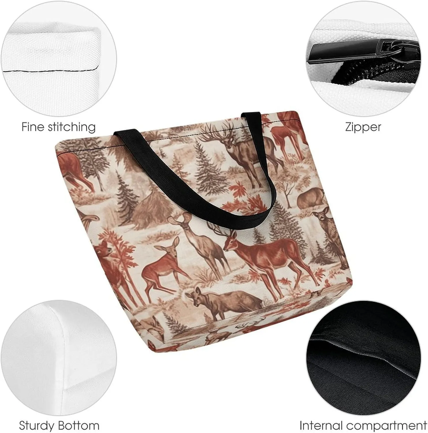 Tote Bag for Women Grocery Bag African Leopard on Rock Foldable Shopping Bags Reusable Large Tote Bag