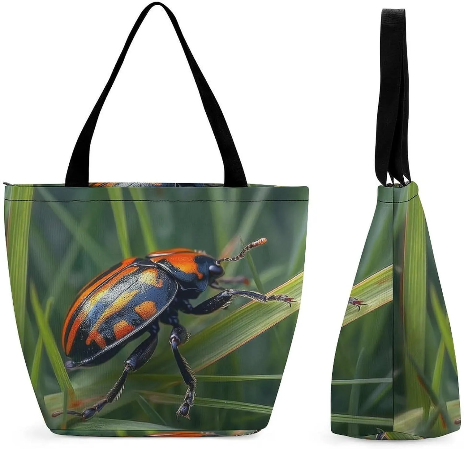 Tote Bag for Women Grocery Bag Blue Pattern Foldable Shopping Bags Reusable Large Tote Bag