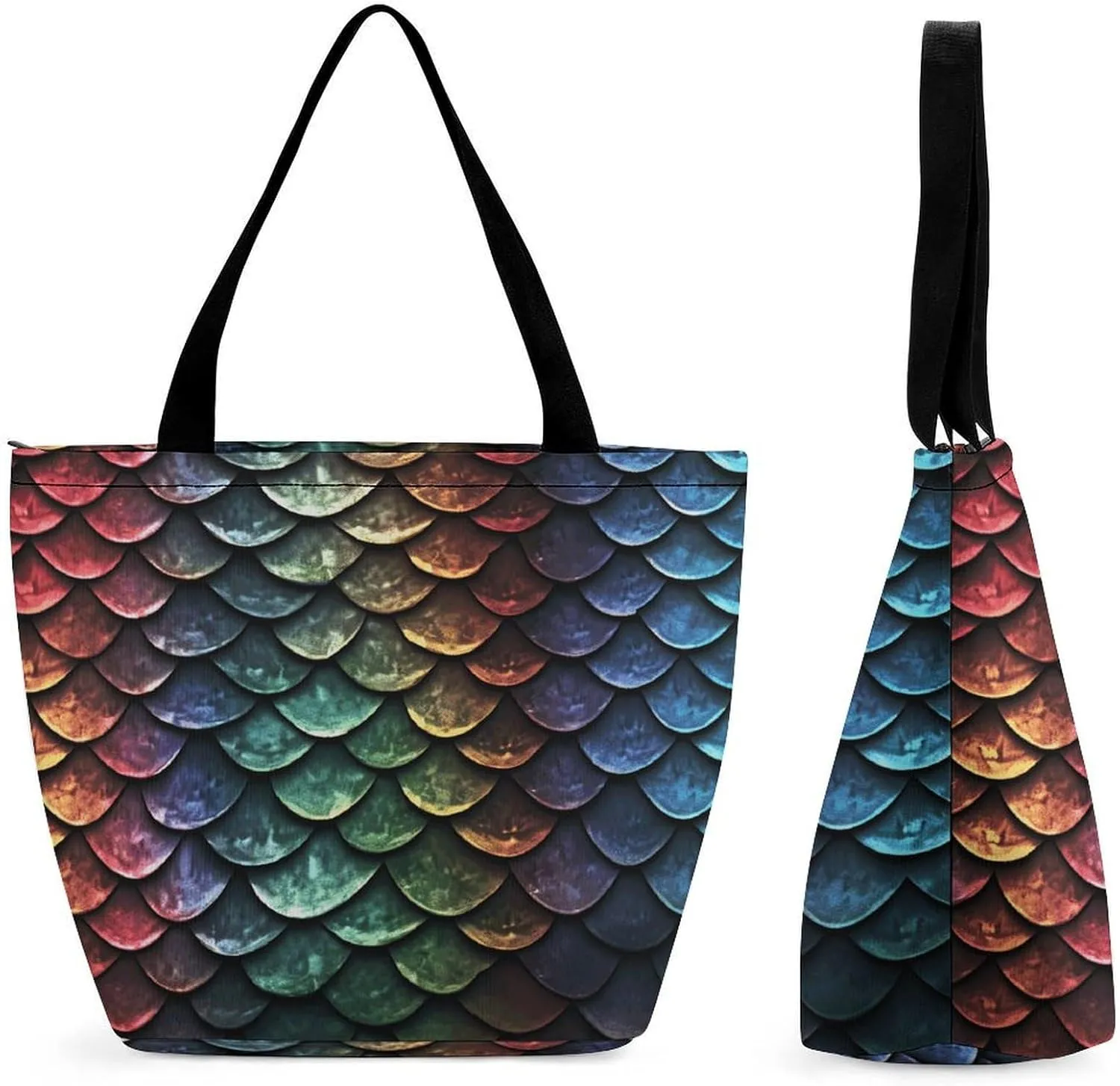 Tote Bag for Women Grocery Bag Dirt Road with Leaves Foldable Shopping Bags Reusable Large Tote Bag
