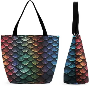Tote Bag for Women Grocery Bag Dirt Road with Leaves Foldable Shopping Bags Reusable Large Tote Bag