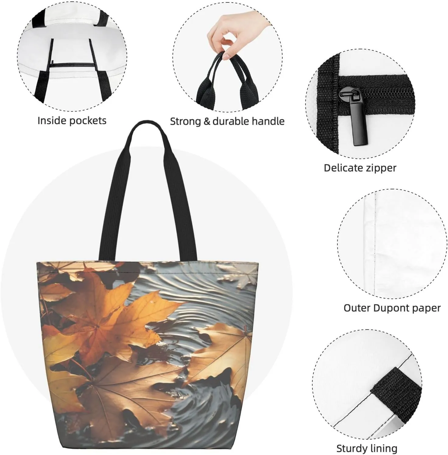 Tote Bag for Women Grocery Bag Reusable Shopping Bag Math question Handbag Foldable Shoulder Bag