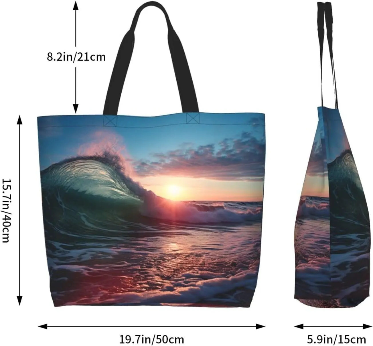 Tote Bag for Women Grocery Bag Reusable Shopping Bag Peacock pattern Handbag Foldable Shoulder Bag