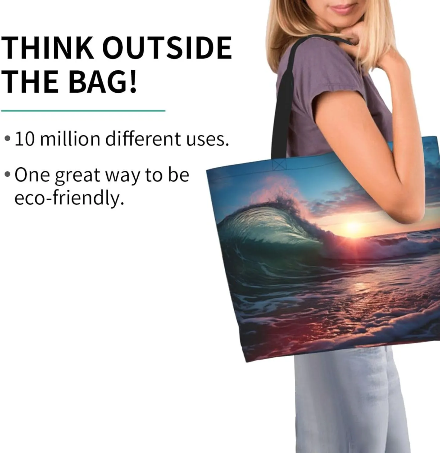 Tote Bag for Women Grocery Bag Reusable Shopping Bag Peacock pattern Handbag Foldable Shoulder Bag