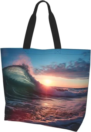 Tote Bag for Women Grocery Bag Reusable Shopping Bag Peacock pattern Handbag Foldable Shoulder Bag