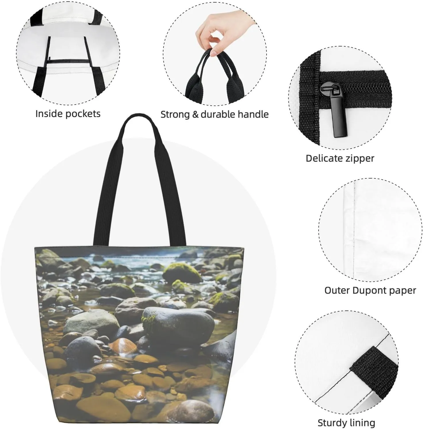 Tote Bag for Women Grocery Bag Reusable Shopping Bag Universe Starry Stars Handbag Foldable Shoulder Bag