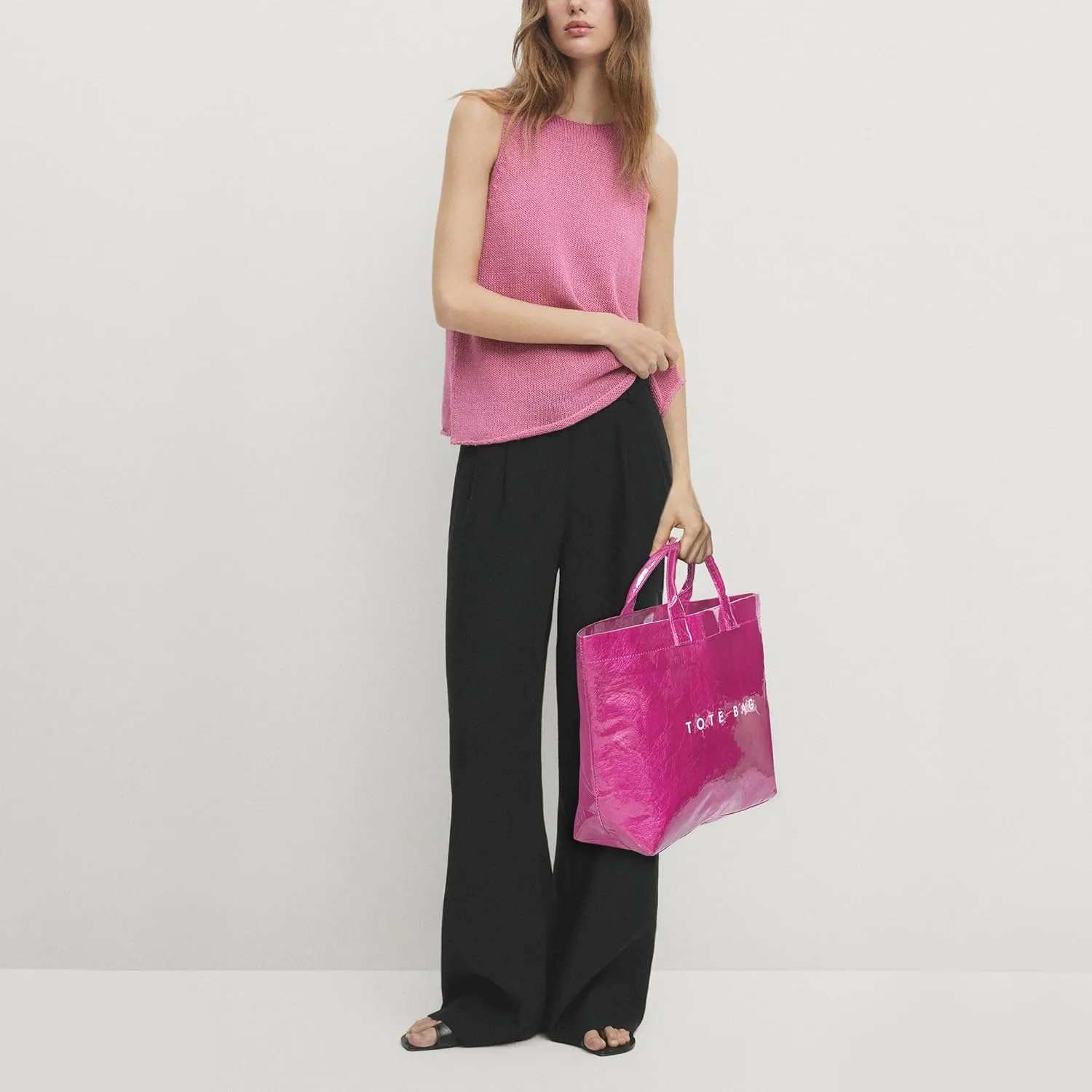 Tote Bag for Women Large PVC Tote Bag Plastic Handbag Letters Print Handbag Clear Hobo Bag