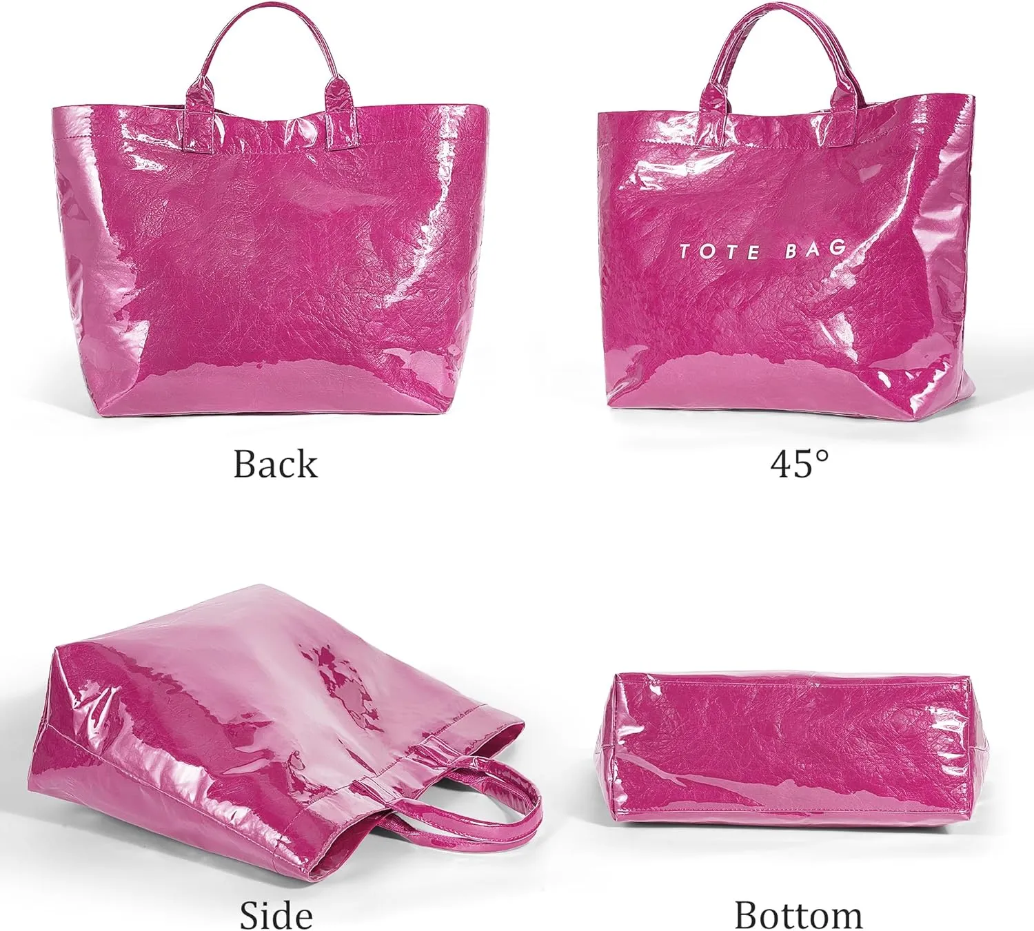 Tote Bag for Women Large PVC Tote Bag Plastic Handbag Letters Print Handbag Clear Hobo Bag