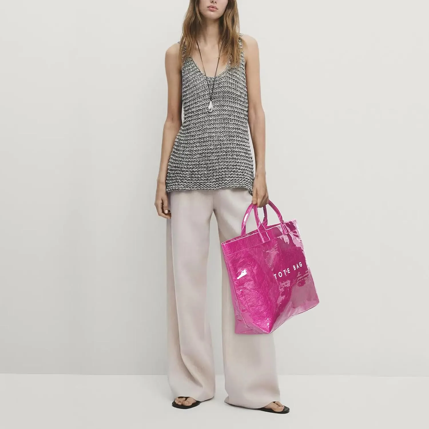 Tote Bag for Women Large PVC Tote Bag Plastic Handbag Letters Print Handbag Clear Hobo Bag