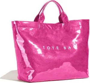 Tote Bag for Women Large PVC Tote Bag Plastic Handbag Letters Print Handbag Clear Hobo Bag