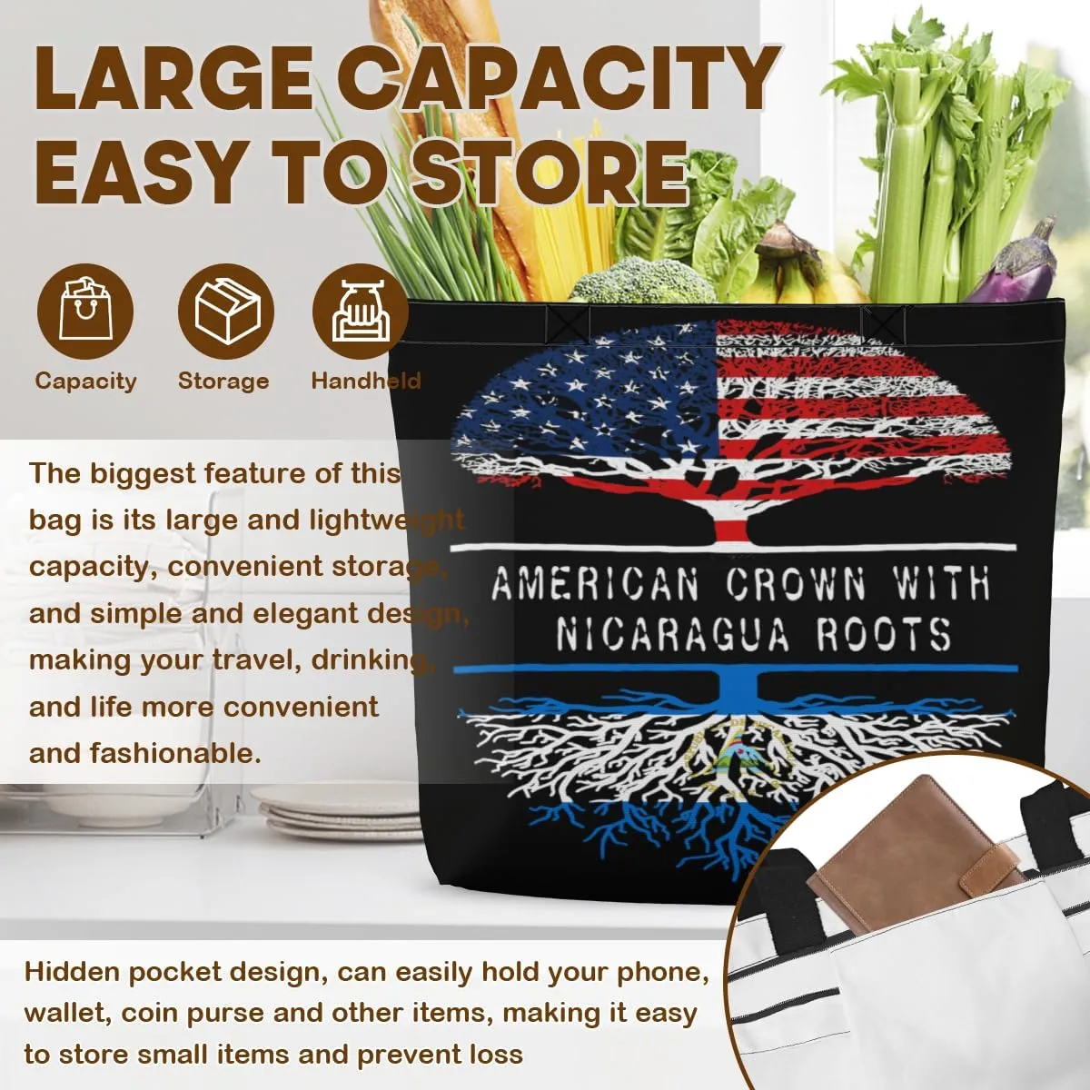 Tote Bag for Women Men Large Reusable Beach Shoulder Bags With Zipper for Gym Shopping Travel Gifts Yoga