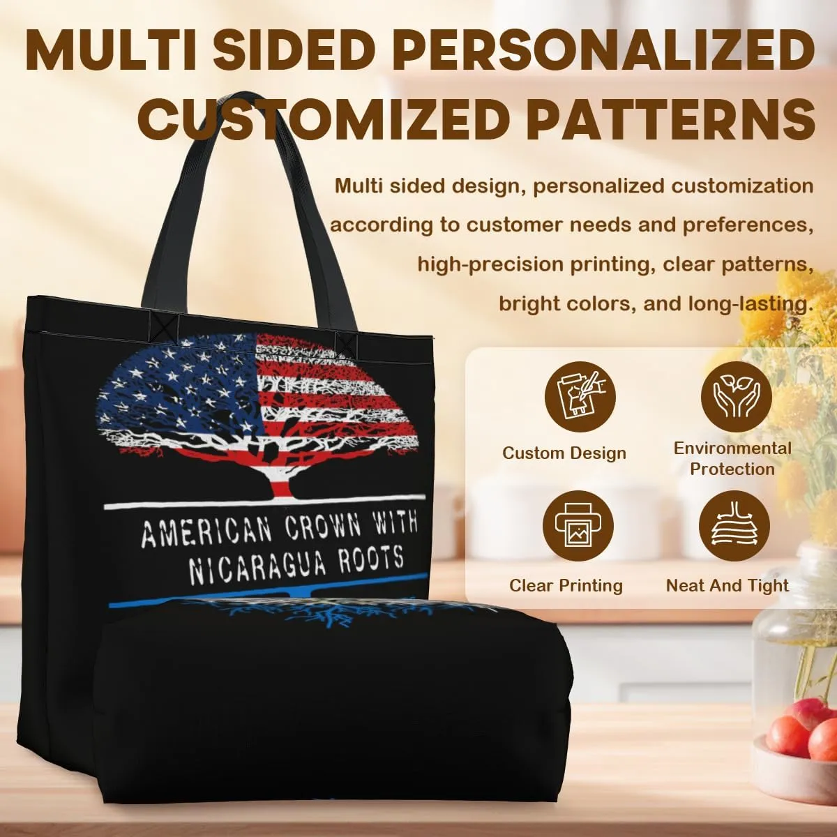 Tote Bag for Women Men Large Reusable Beach Shoulder Bags With Zipper for Gym Shopping Travel Gifts Yoga