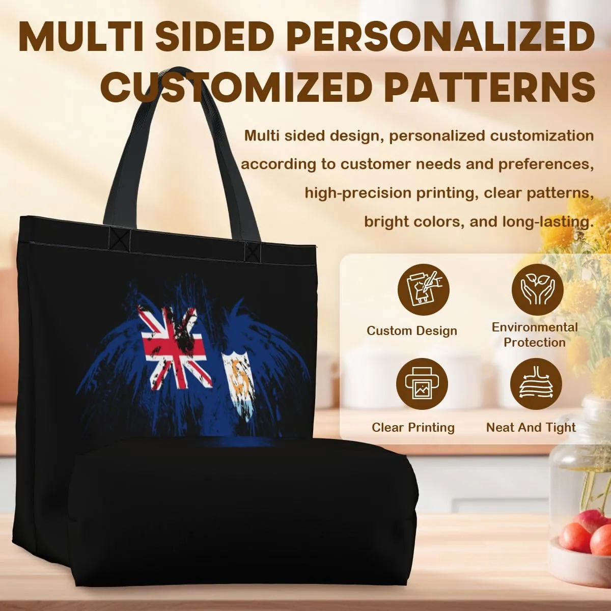 Tote Bag for Women Men Large Reusable Beach Shoulder Bags With Zipper for Gym Shopping Travel Gifts Yoga