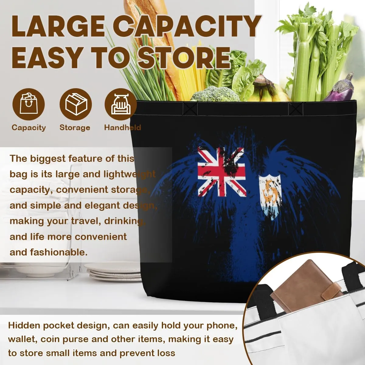 Tote Bag for Women Men Large Reusable Beach Shoulder Bags With Zipper for Gym Shopping Travel Gifts Yoga