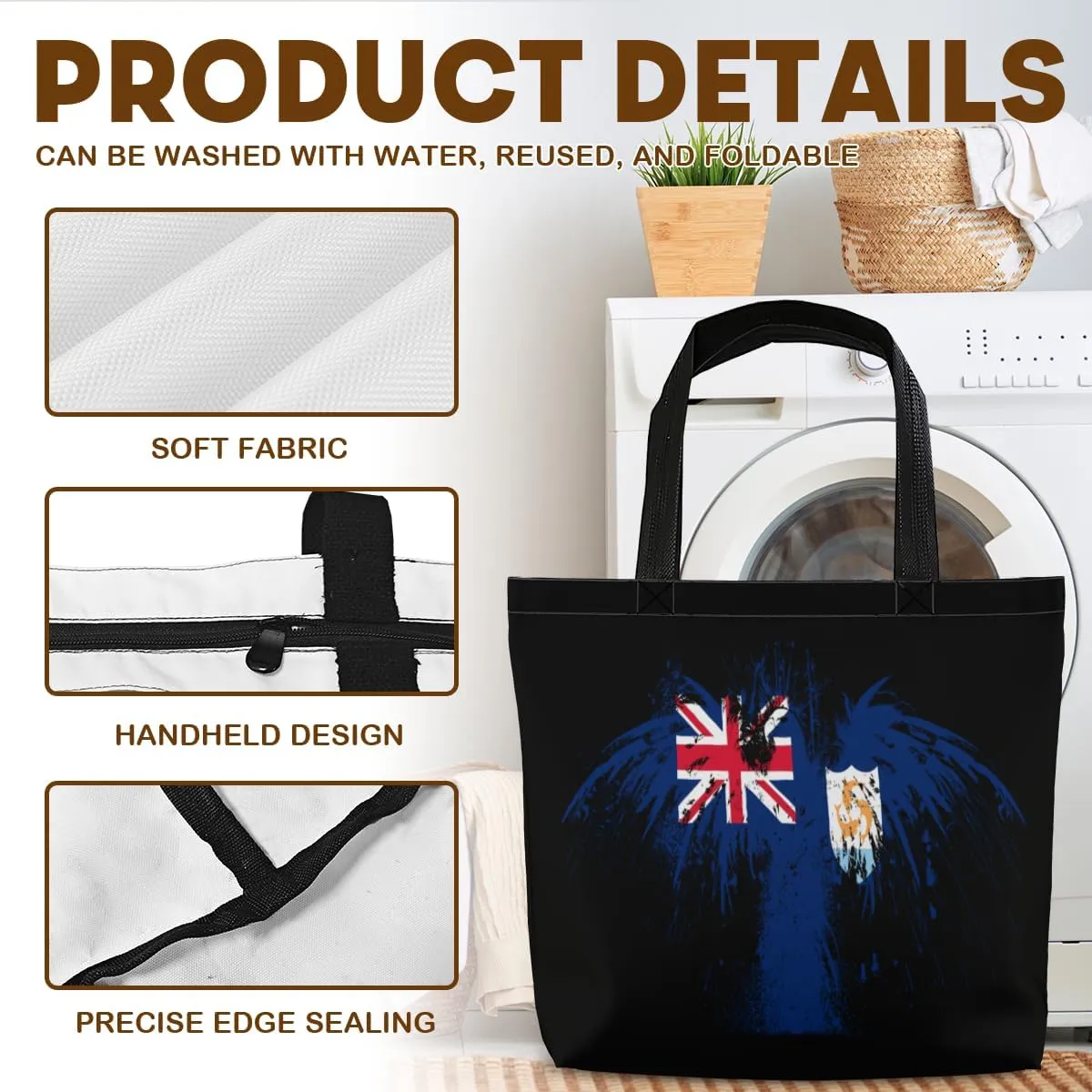 Tote Bag for Women Men Large Reusable Beach Shoulder Bags With Zipper for Gym Shopping Travel Gifts Yoga